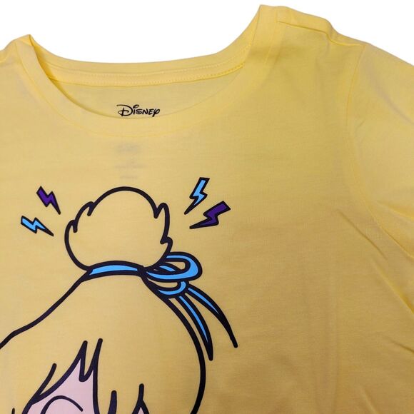 Spotted Zebra Girls Tinker Bell Never Grow Up Short-Sleeve Shirt Yellow M(8) - Picture 3 of 8